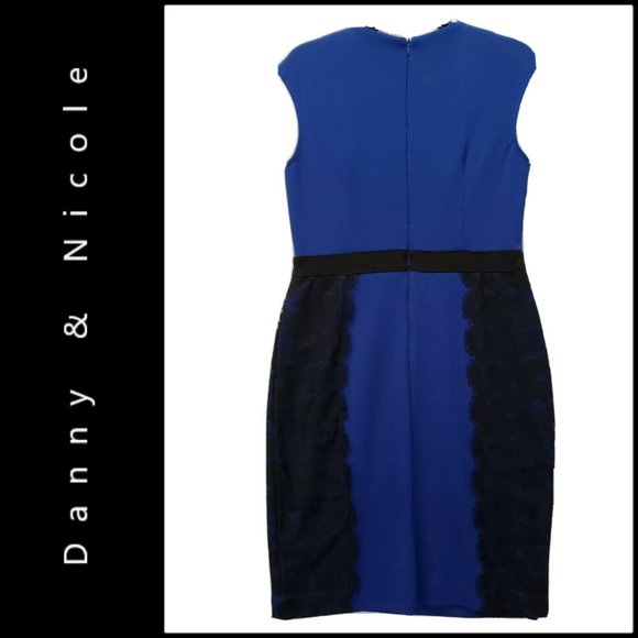 Danny & Nicole Women Sleeveless Sheath Dress Blue - Picture 6 of 8